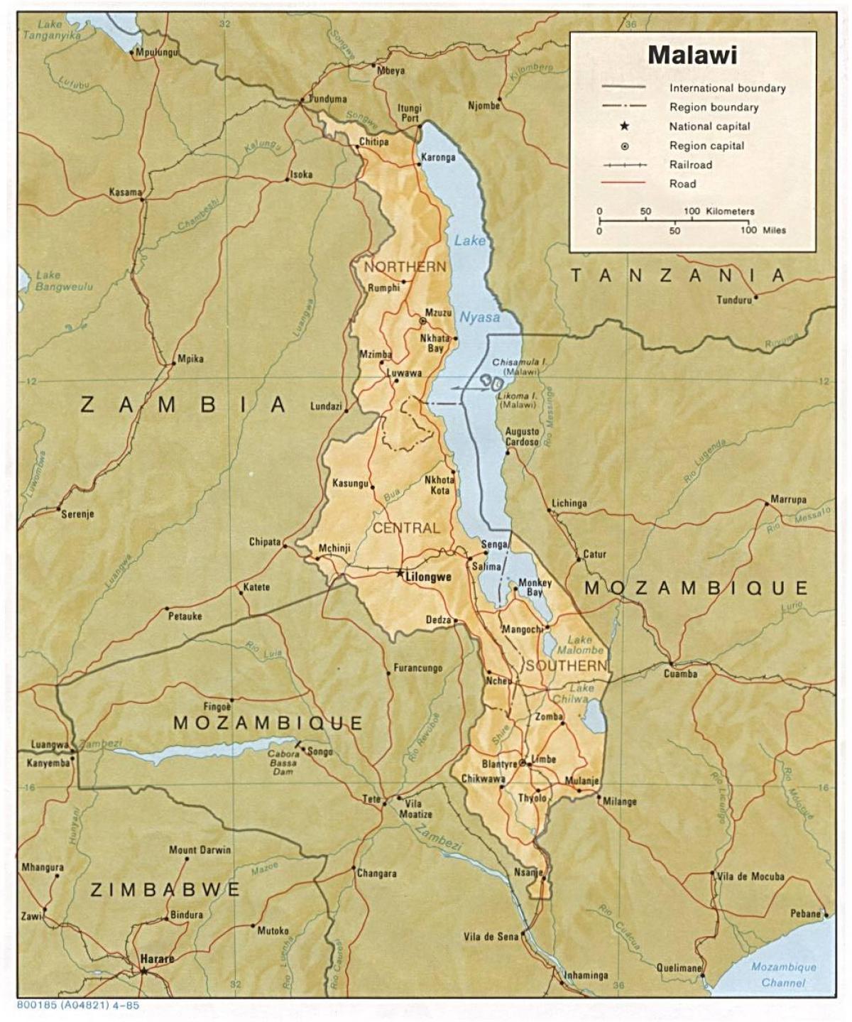 liqeni Malavi në hartë