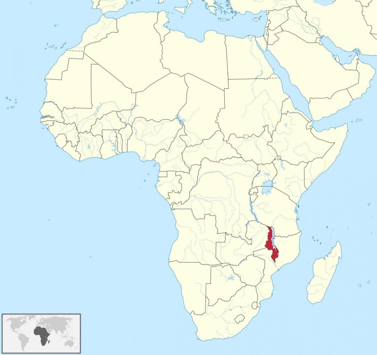 harta e afrikës treguar Malavi
