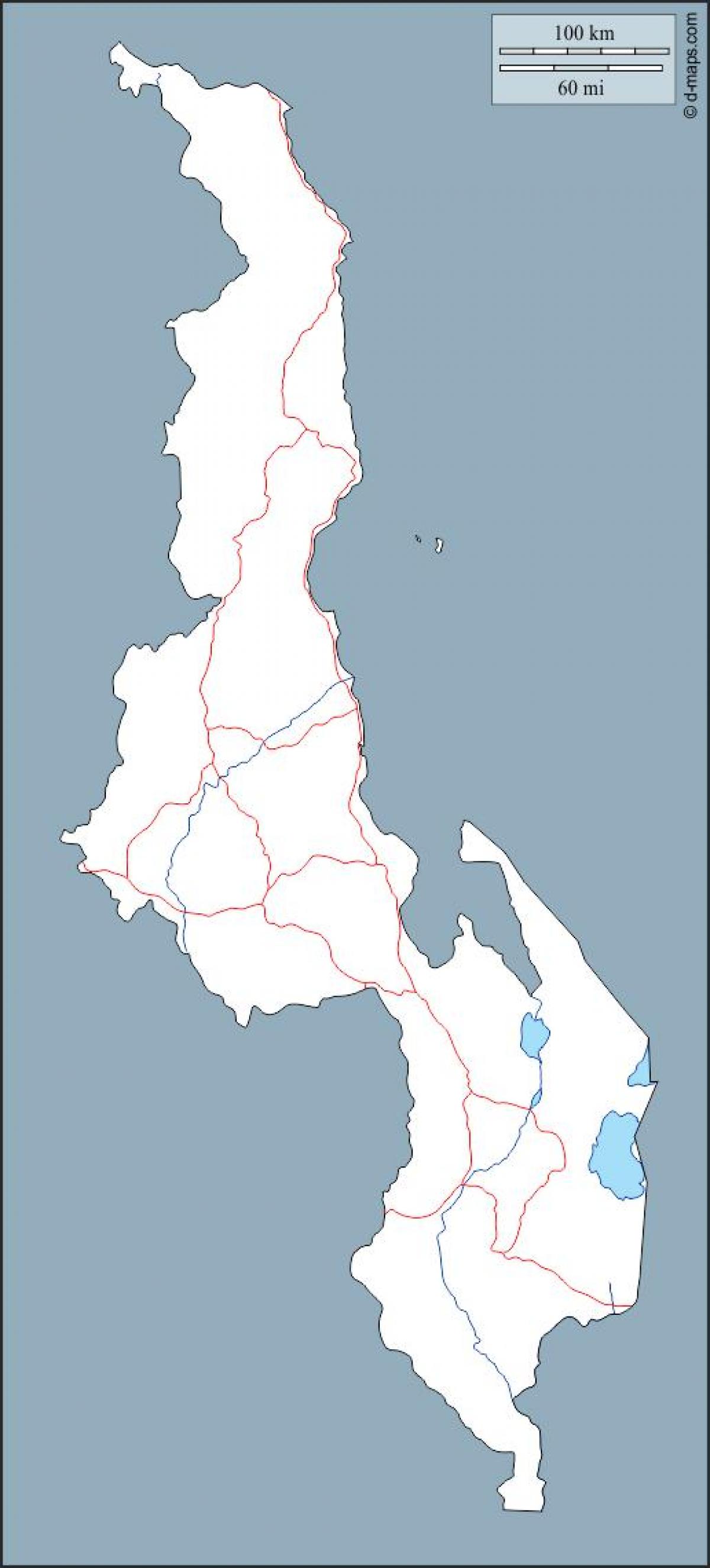 harta e Malavi hartën skicë