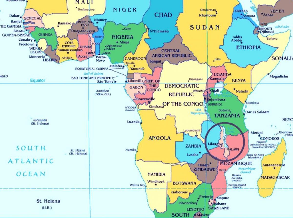 Malavi vend në hartë të botës